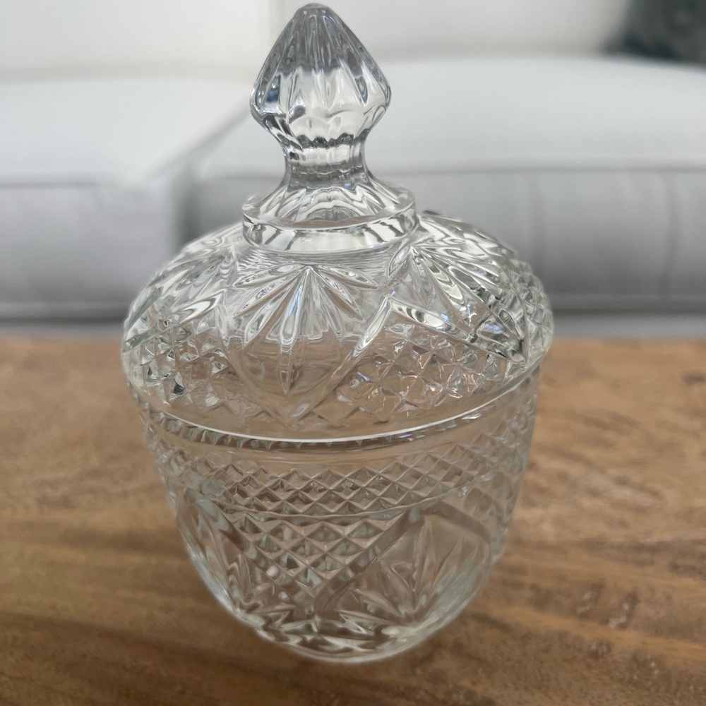 Anchor Hocking Sugar Bowl With Lid Clear Glass Wexford Diamond Pattern